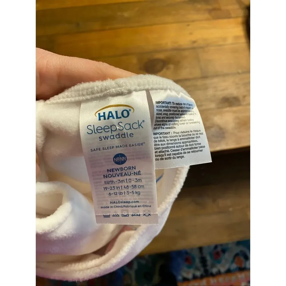 Halo Newborn Swaddle sleep white baby girl boy stars moon